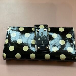 Kate Spade Black and Cream Polka Dot Clutch